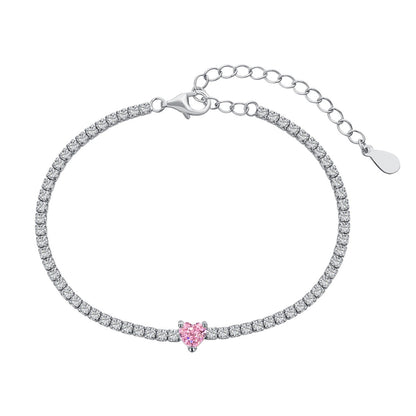 [Okajuri Jewelry]0.5 Carat Elegant Romantic Heart Shape Lover Bracelet