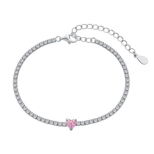 [Okajuri Jewelry]0.5 Carat Elegant Romantic Heart Shape Lover Bracelet
