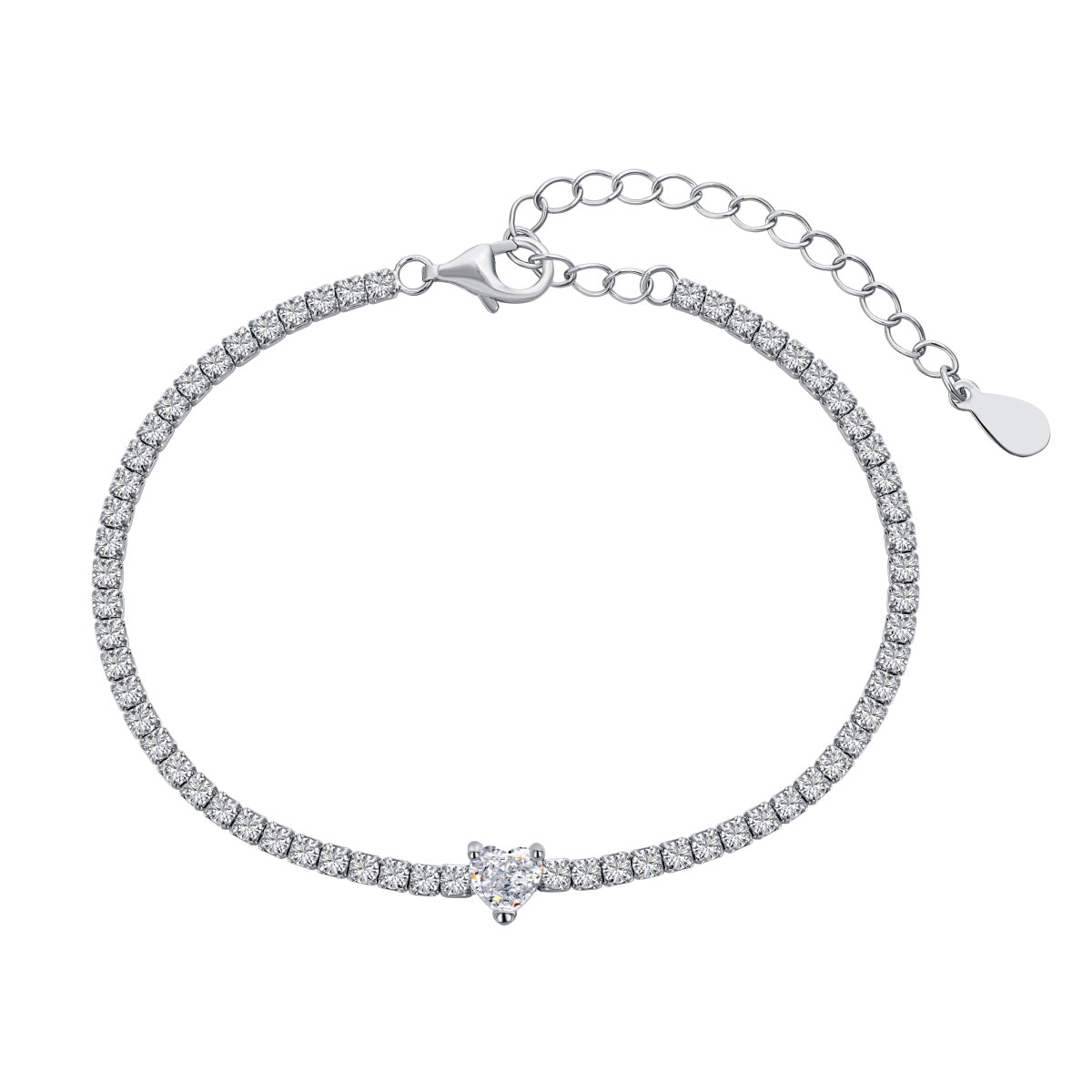 [Okajuri Jewelry]0.5 Carat Elegant Romantic Heart Shape Lover Bracelet