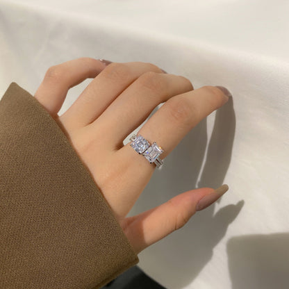 [Okajuri Jewelry]2.0 Carat Scintillating Ornate Radiant Cut Party Ring