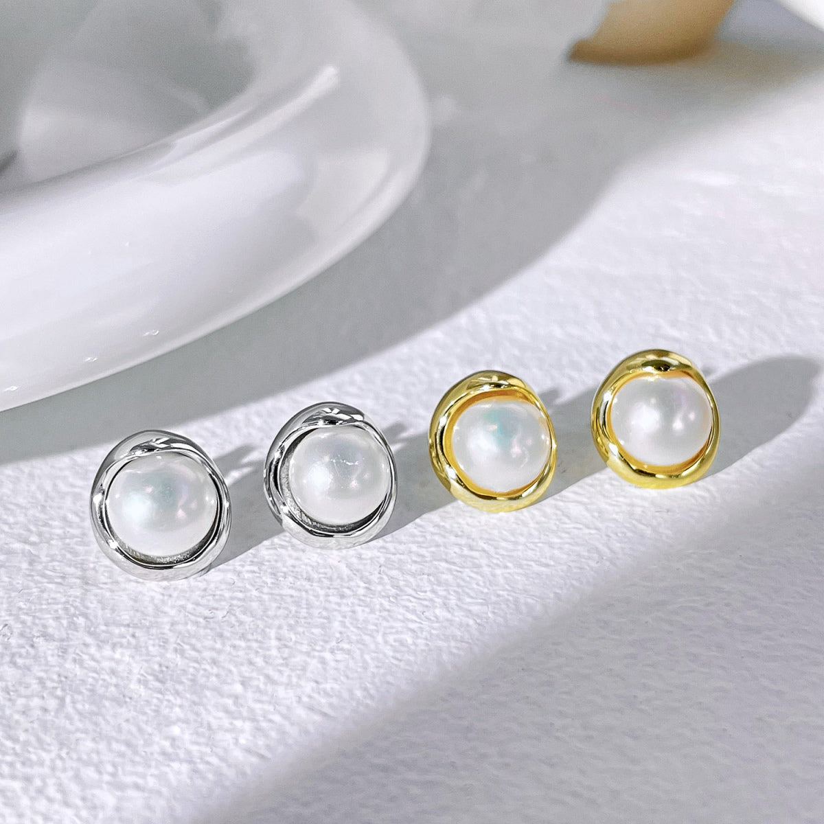 [Okajuri Jewelry]Dainty Bread Pearl Earrings