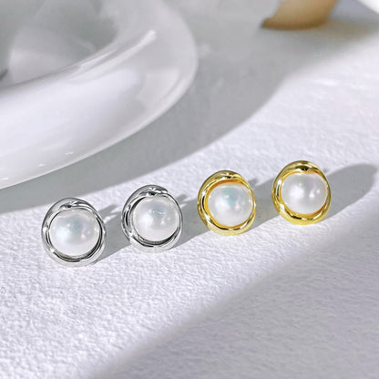 [Okajuri Jewelry]Dainty Bread Pearl Earrings