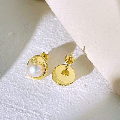 [Okajuri Jewelry]Dainty Bread Pearl Earrings
