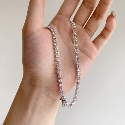 [Okajuri Jewelry]Ornate Heart Cut Tennis Necklace