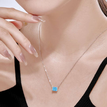 [Okajuri Jewelry]Luxurious Square Shape Colorful Necalack