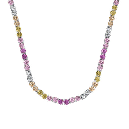 [Okajuri Jewelry]Delicate Colorful Tennis Necklace