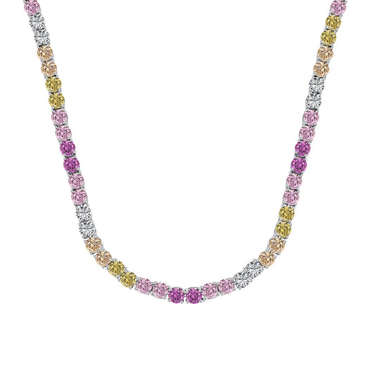 [Okajuri Jewelry]Delicate Colorful Tennis Necklace