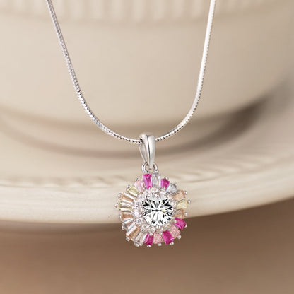 [Okajuri Jewelry]Charming Flower Colorful Necklace