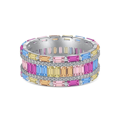 [Okajuri Jewelry]Dazzling Colorful Radiant Cut Party Ring