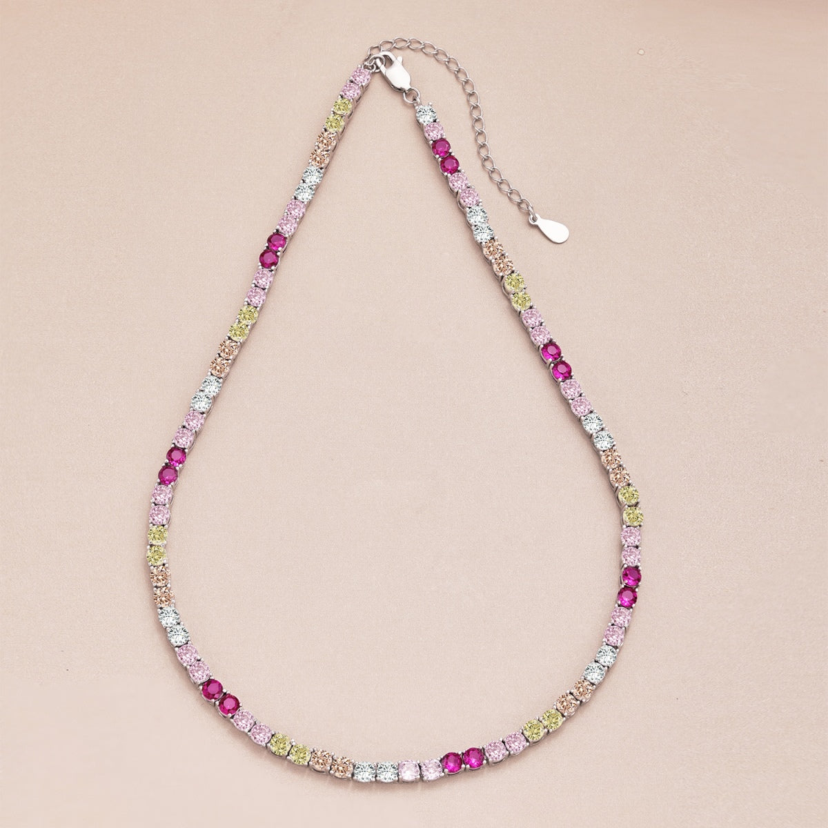 [Okajuri Jewelry]Delicate Colorful Tennis Necklace