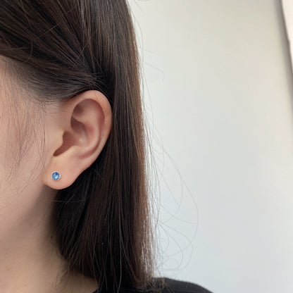 [Okajuri Jewelry]Sparkling Colorful Round Shape Earrings