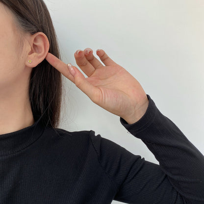 [Okajuri Jewelry]Sparkling Colorful Round Shape Earrings