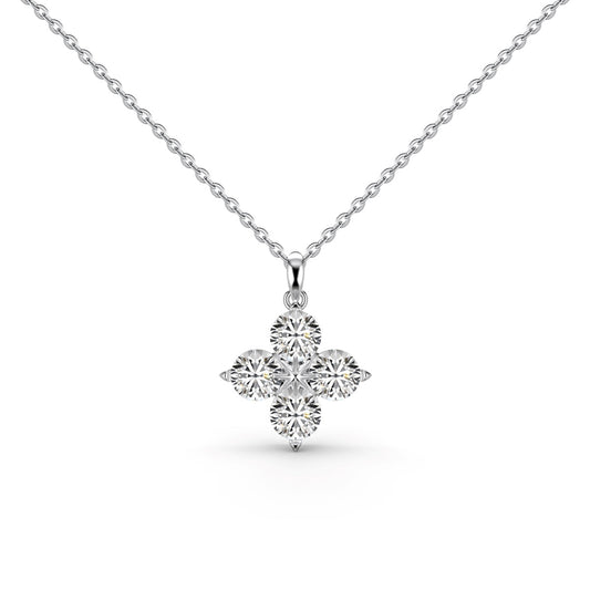 [Okajuri Jewelry]Four-Leaf Clover And Eight-Pointed Star Necklace