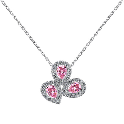 [Okajuri Jewelry]Elegant Flower Shape Pear Cut Necklace