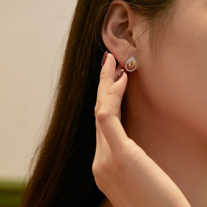 [Okajuri Jewelry]Sparkling Delicate Water Drop Shape Daily Earrings