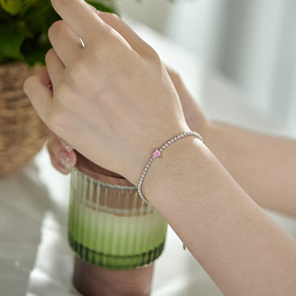 [Okajuri Jewelry]0.5 Carat Elegant Romantic Heart Shape Lover Bracelet