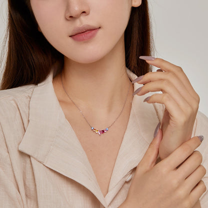 [Okajuri Jewelry]Dainty Colorful Heart Necklace
