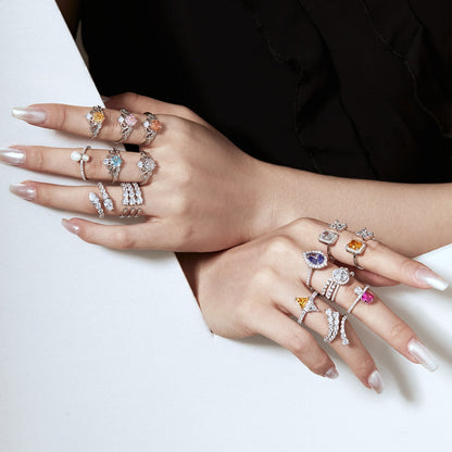 [Okajuri Jewelry]Unique Vivid Snake Shape Daily Ring