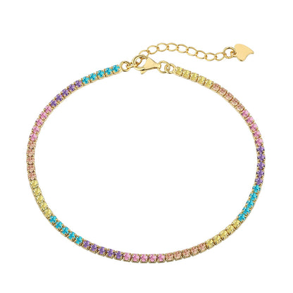 [Okajuri Jewelry]Dazzling Colorful Round Cut Daily Bracelet