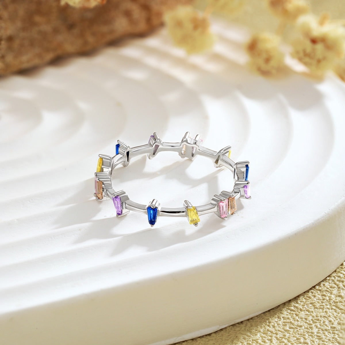 [Okajuri Jewelry]Unique Trapezoid Cut Daily Ring