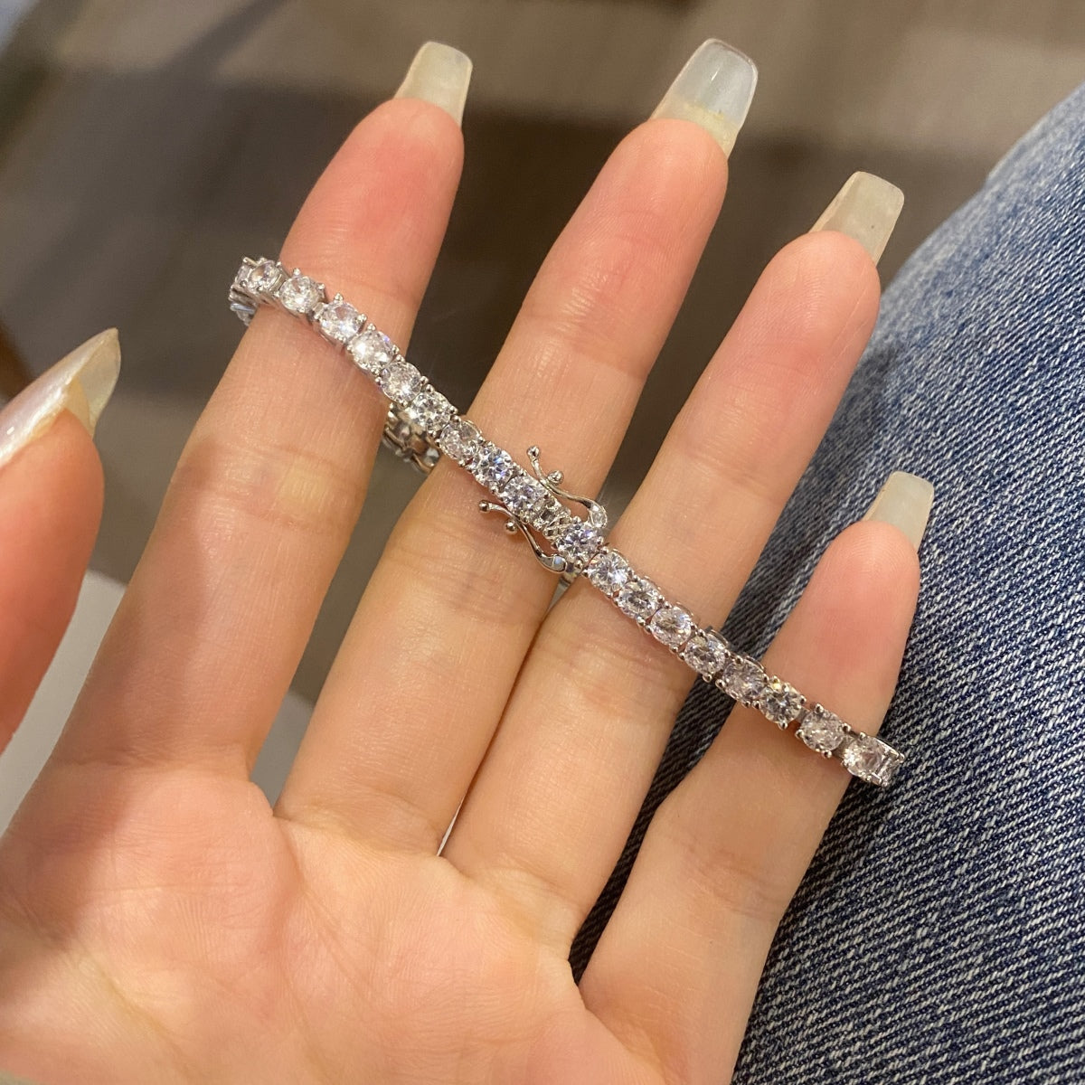 [Okajuri Jewelry]Luxurious Ornate Round Cut Tennis Bracelet