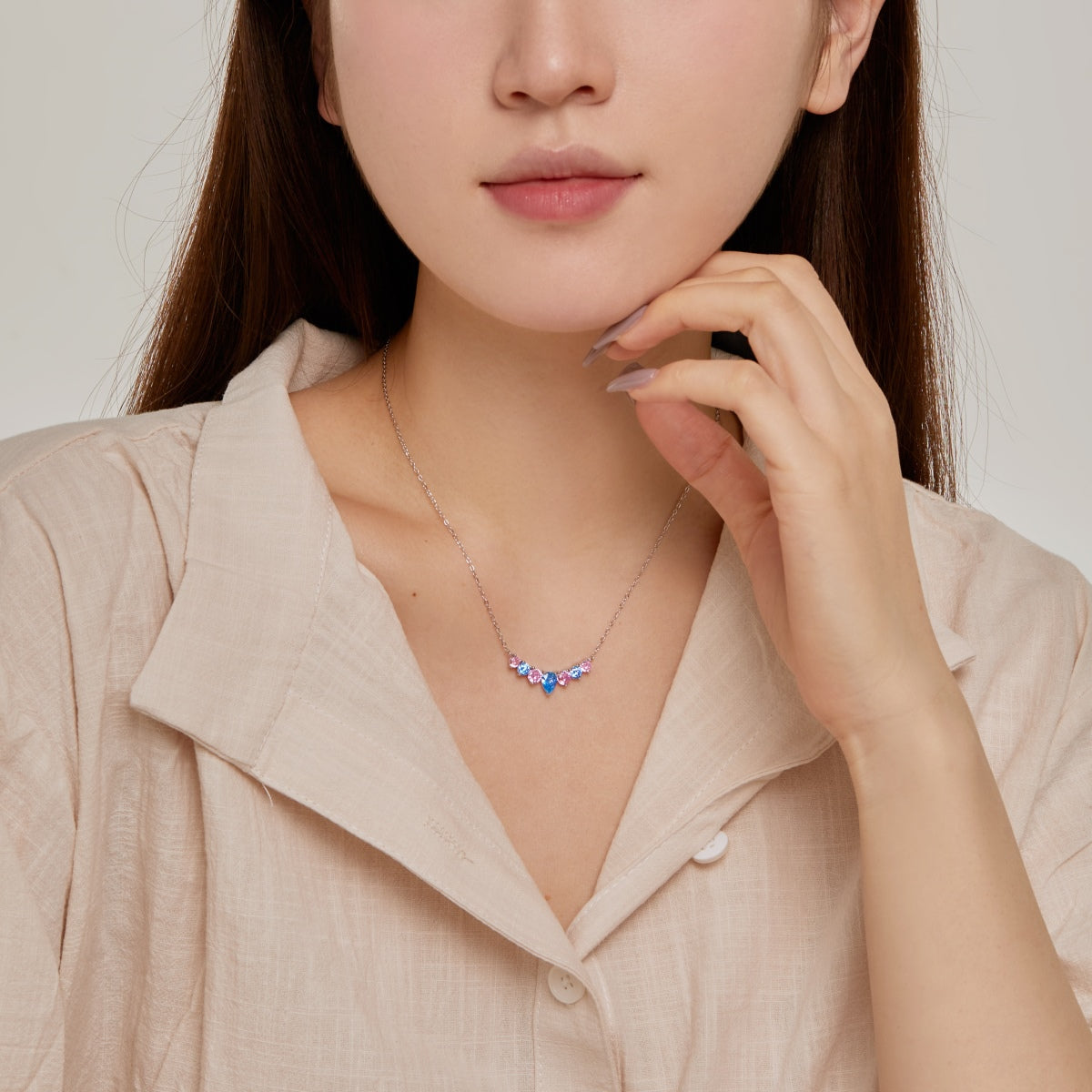 [Okajuri Jewelry]Dainty Colorful Heart Necklace