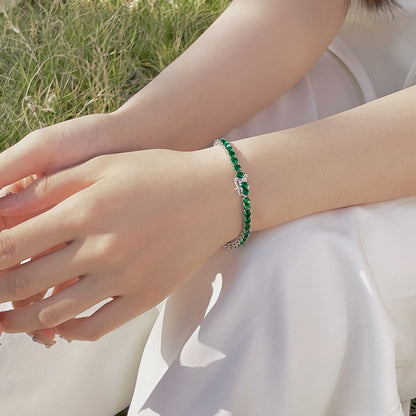 [Okajuri Jewelry]Radiant Colorful Round Cut Party Bracelet