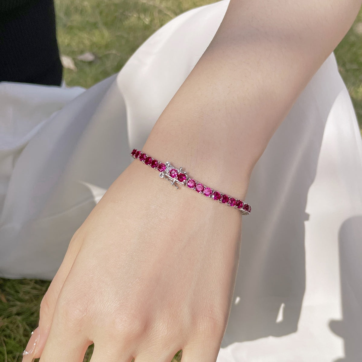 [Okajuri Jewelry]Radiant Colorful Round Cut Party Bracelet