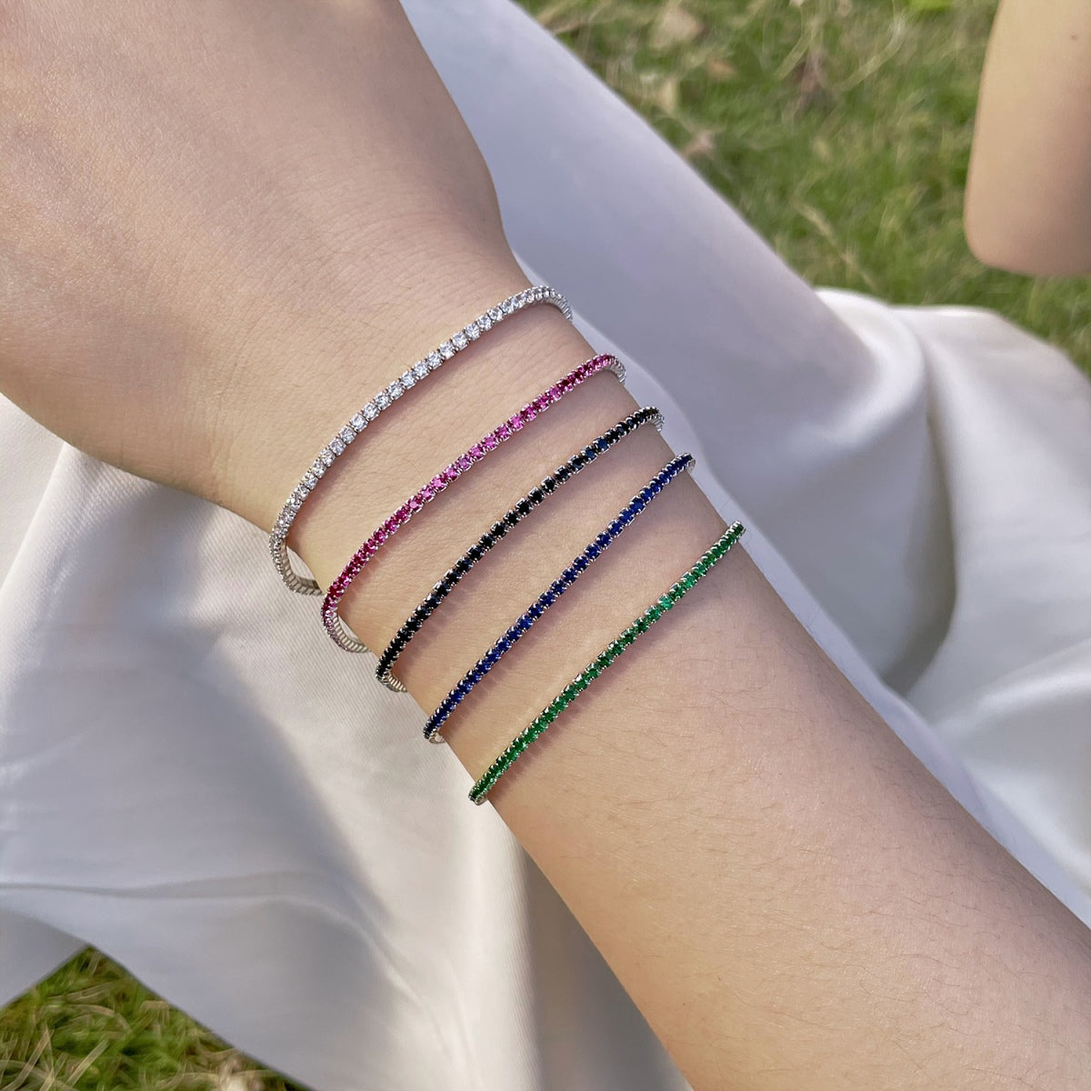 [Okajuri Jewelry]Radiant Colorful Round Cut Party Bracelet