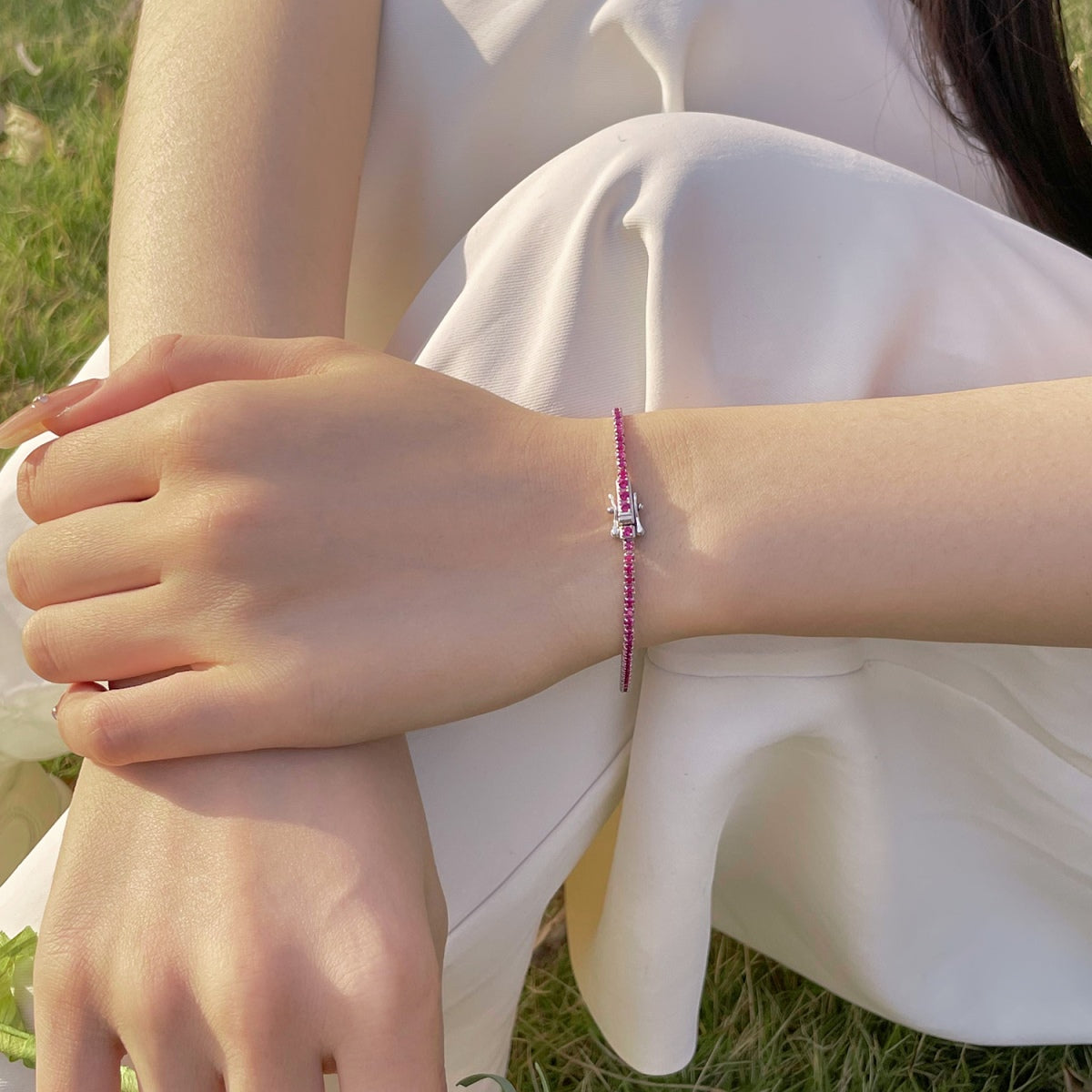 [Okajuri Jewelry]Radiant Colorful Round Cut Party Bracelet