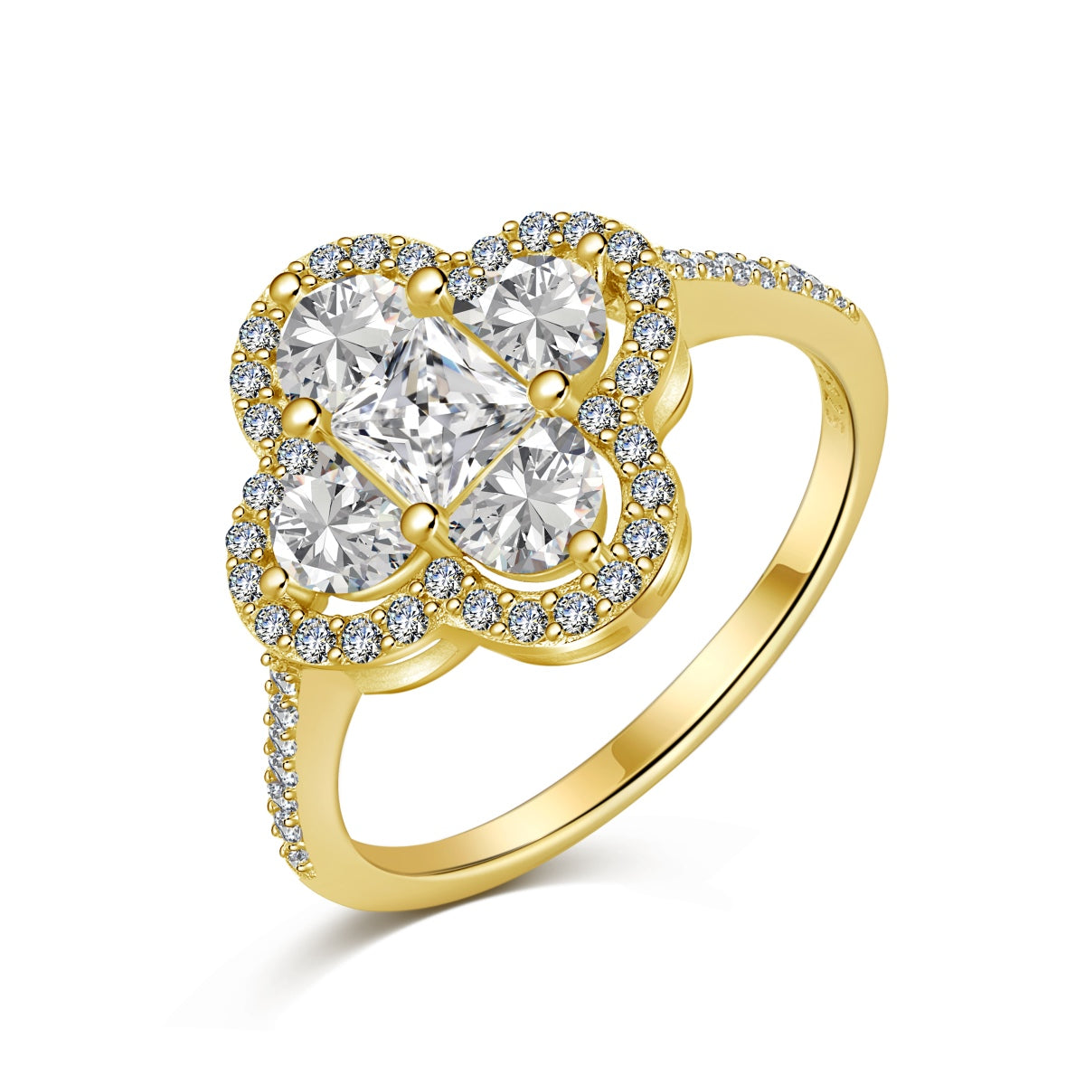 [Okajuri Jewelry]Luxurious Eternity Flower Shape Banquet Ring