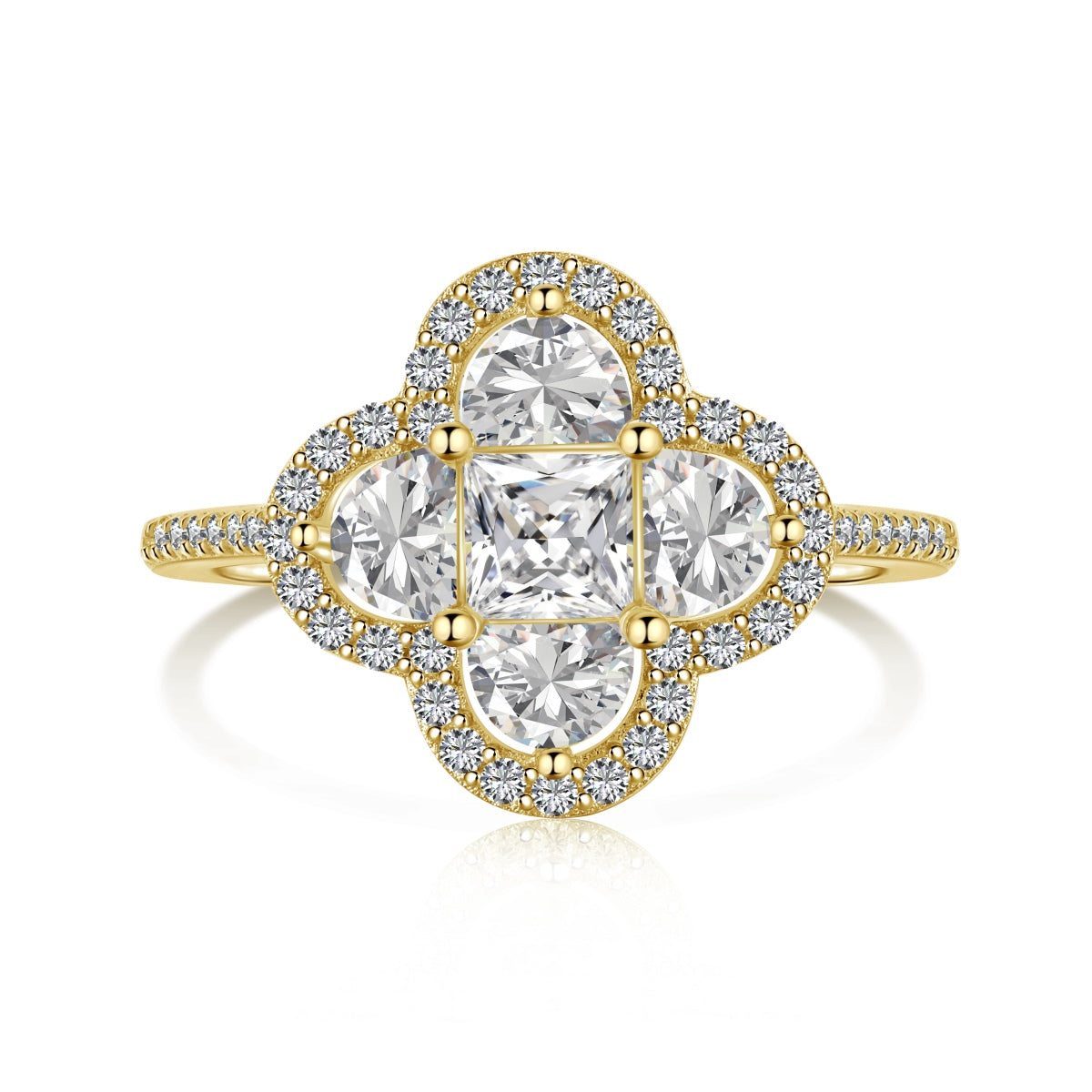 [Okajuri Jewelry]Luxurious Eternity Flower Shape Banquet Ring