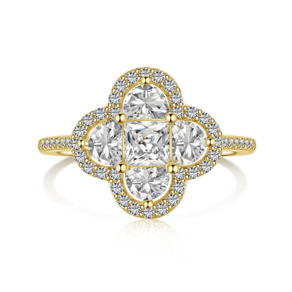 [Okajuri Jewelry]Luxurious Eternity Flower Shape Banquet Ring