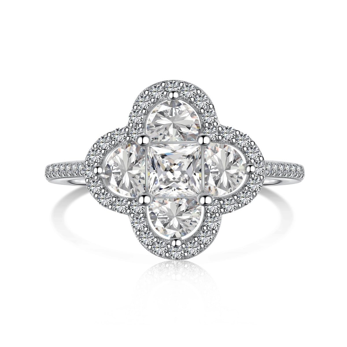 [Okajuri Jewelry]Luxurious Eternity Flower Shape Banquet Ring