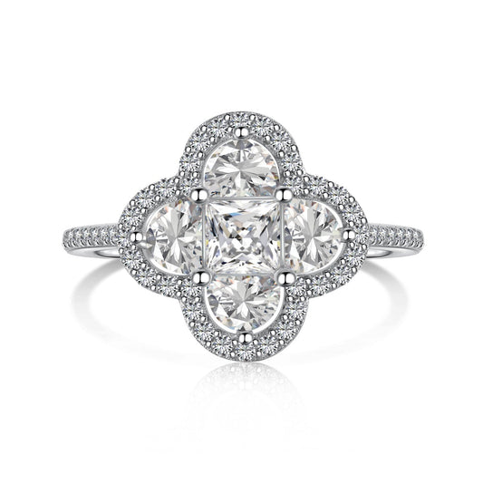 [Okajuri Jewelry]Luxurious Eternity Flower Shape Banquet Ring