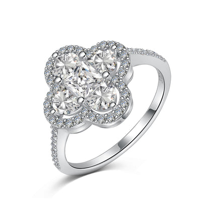 [Okajuri Jewelry]Luxurious Eternity Flower Shape Banquet Ring