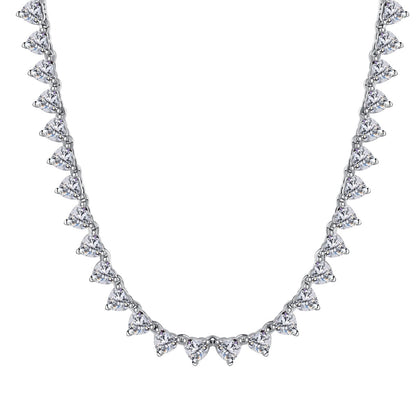 [Okajuri Jewelry]Ornate Heart Cut Tennis Necklace