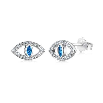 [Okajuri Jewelry]Blue Devil Eyes Hollow Stud Earrings