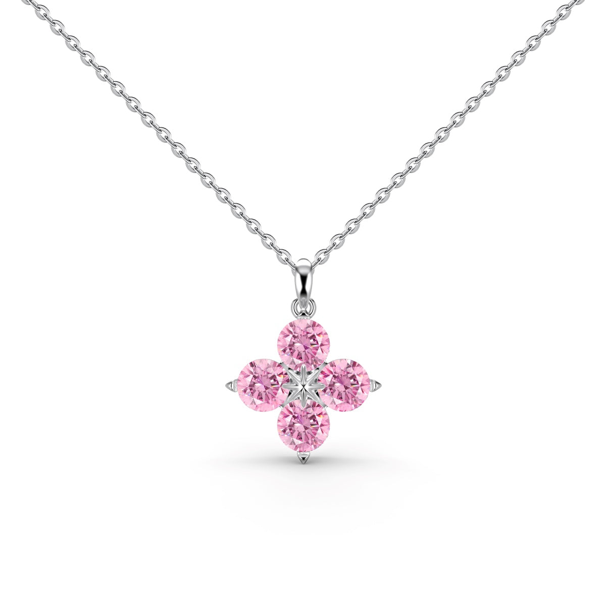 [Okajuri Jewelry]Four-Leaf Clover And Eight-Pointed Star Necklace
