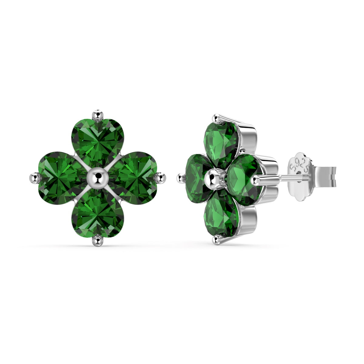 [Okajuri Jewelry]Four-Leaf Clover Ball Earrings