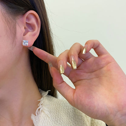 [Okajuri Jewelry]Ornate Square Shape Earrings