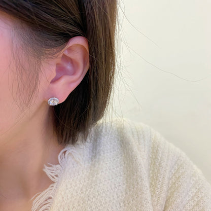 [Okajuri Jewelry]Classic Princess Round Shape Earrings