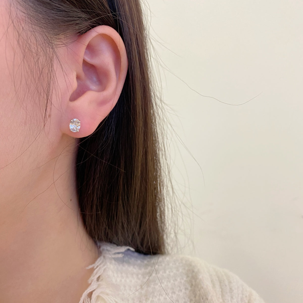 [Okajuri Jewelry]Oval Classic Dignified Elegant Earrings