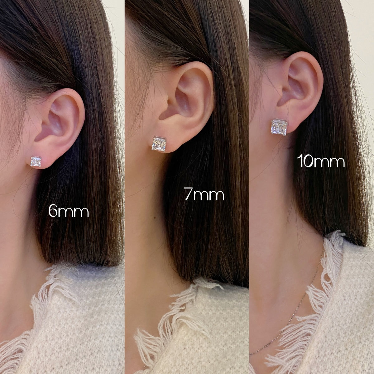 [Okajuri Jewelry]Delicate Square Shape Earrings