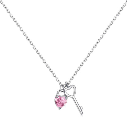 [Okajuri Jewelry]Unique Heart Shape Key Pendent Necklace
