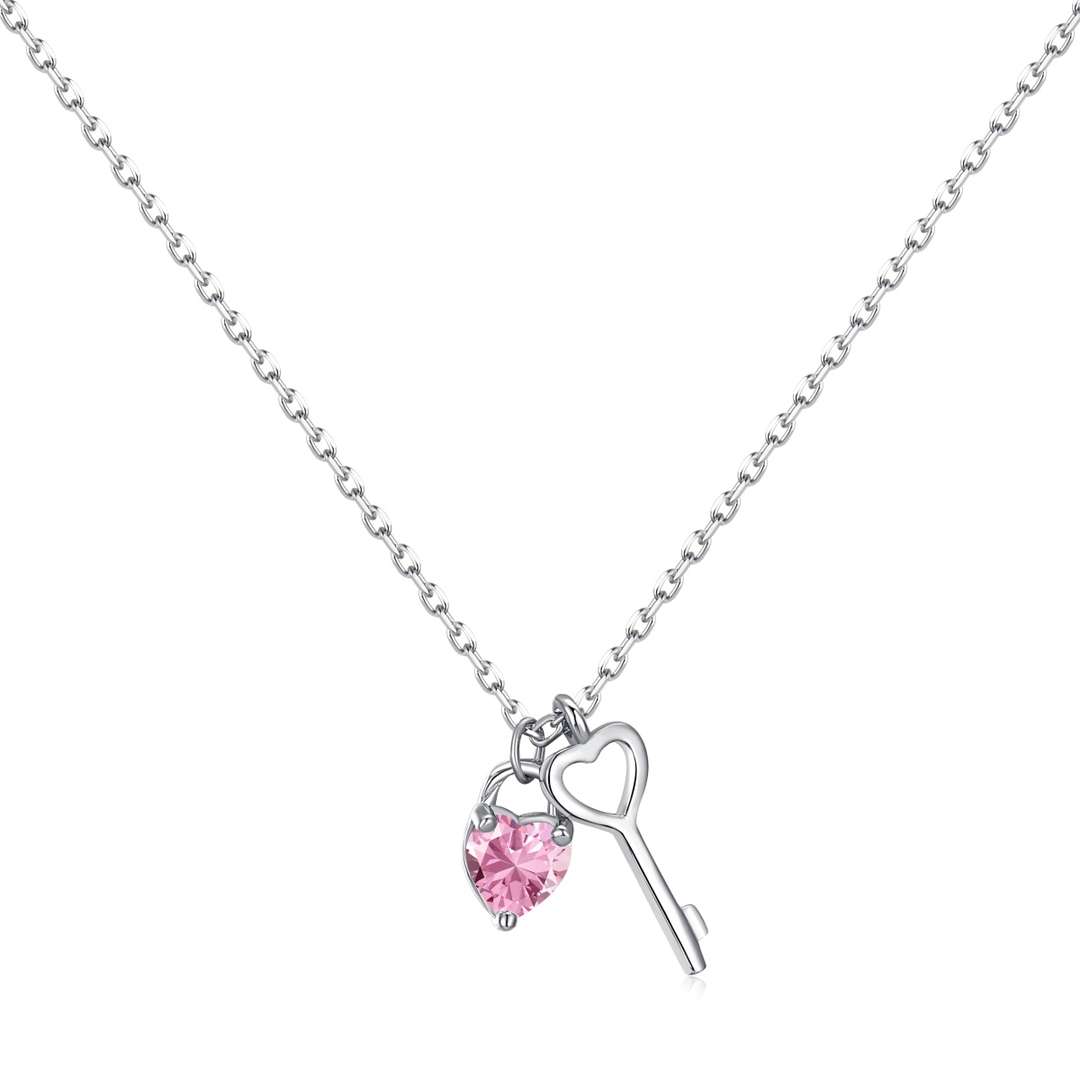 [Okajuri Jewelry]Unique Heart Shape Key Pendent Necklace