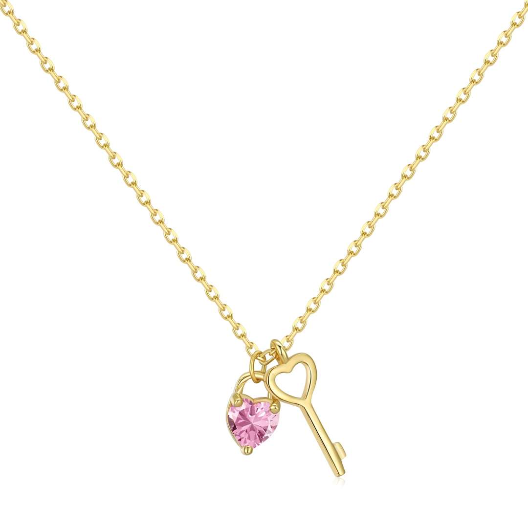 [Okajuri Jewelry]Unique Heart Shape Key Pendent Necklace