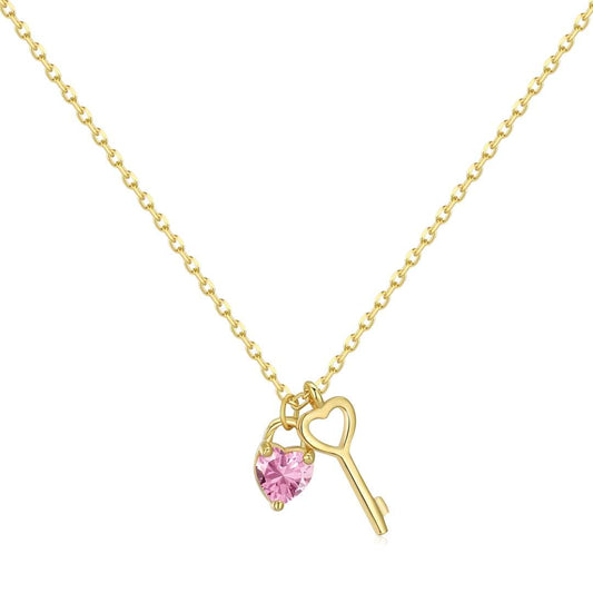 [Okajuri Jewelry]Unique Heart Shape Key Pendent Necklace
