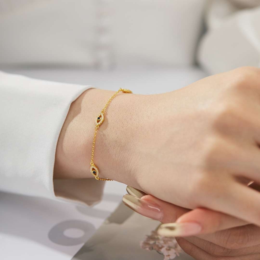 [Okajuri Jewelry]Evil Eye Shape Pendent Necklace