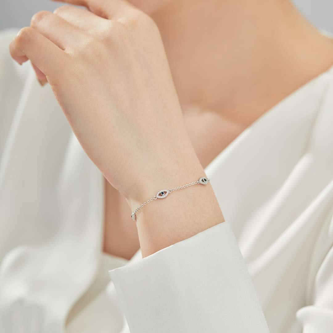 [Okajuri Jewelry]Evil Eye Shape Pendent Necklace